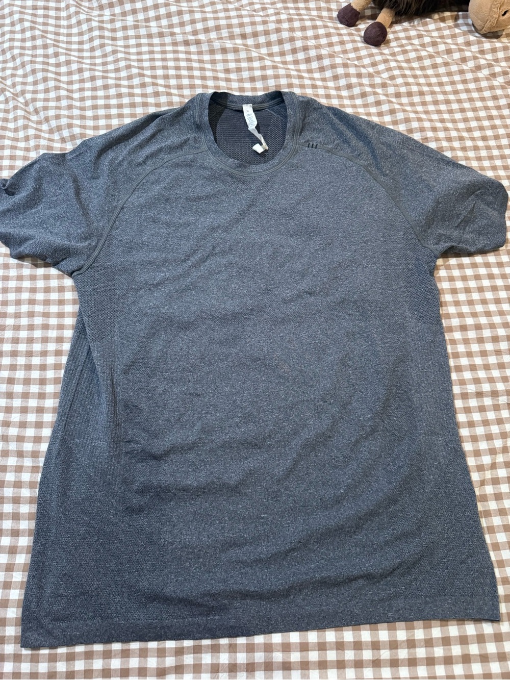 Men's Heather Charcoal Short-Sleeve Crew Neck Shirt - Lululemon workout